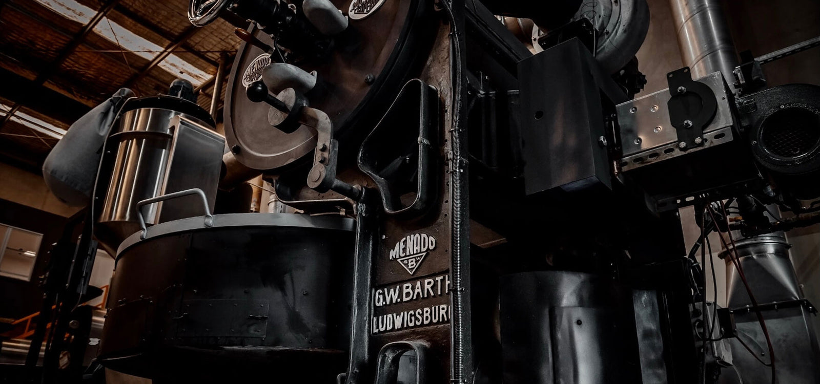 Coffee roasting equipment at Latitude Coffee
